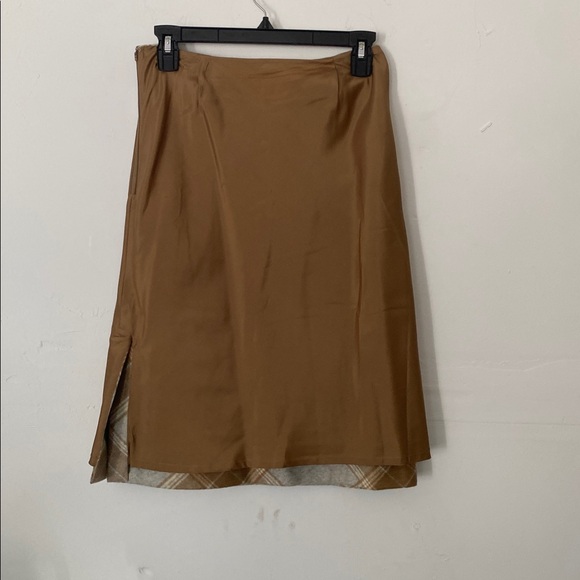 Ann Taylor vintage beige wool plaid pencil skirt size 2 - Picture 7 of 11